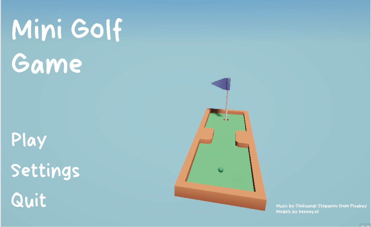 Golf game; get the golf ball in the hole.